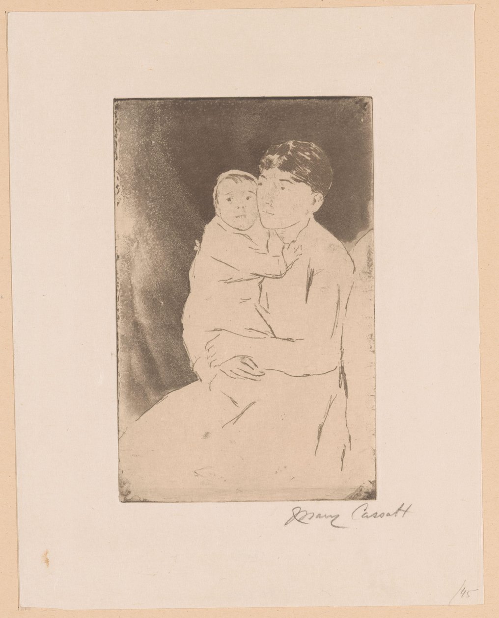 Niania i dziecko Pielęgniarka i dziecko Bill Matka i dziecko autorstwa Mary Cassatt (signed by artist)