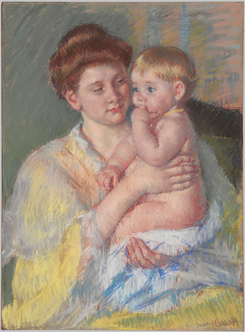 Mały Janek z palcem wskazującym w ustach autorstwa Mary Cassatt