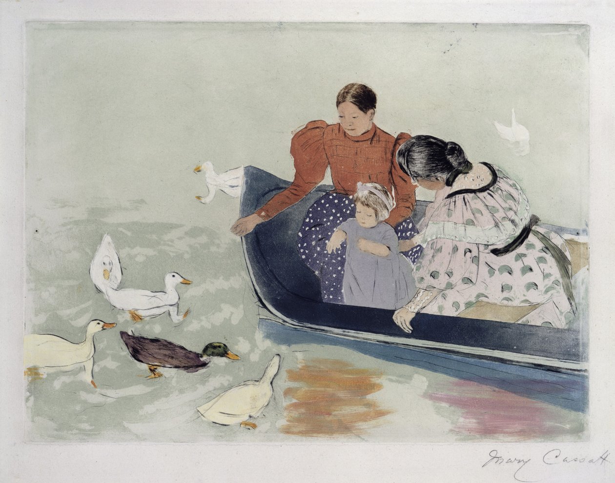 Karmienie kaczek autorstwa Mary Cassatt