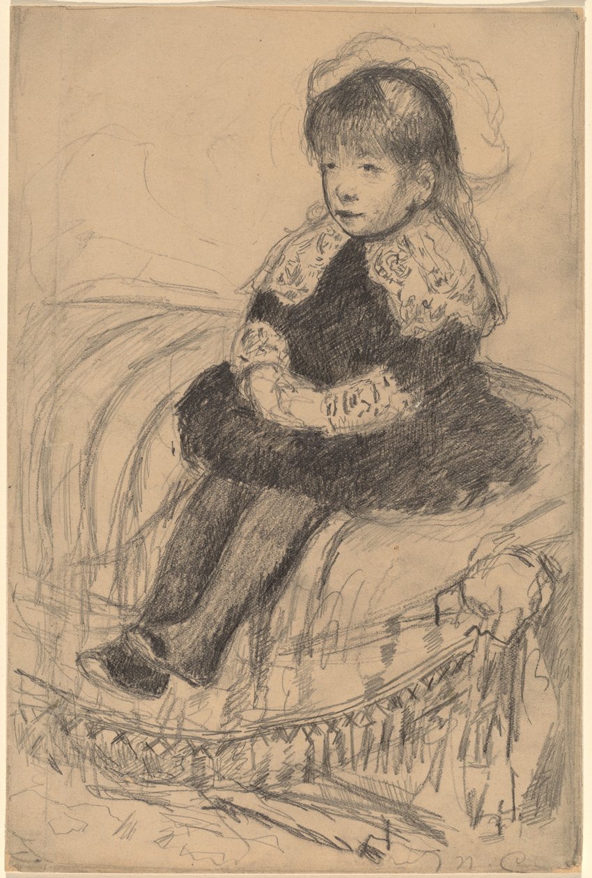 Dziecko siedzące na kanapie autorstwa Mary Cassatt