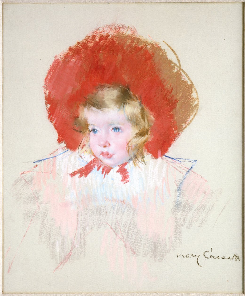 Dziecko w czerwonym kapeluszu autorstwa Mary Cassatt