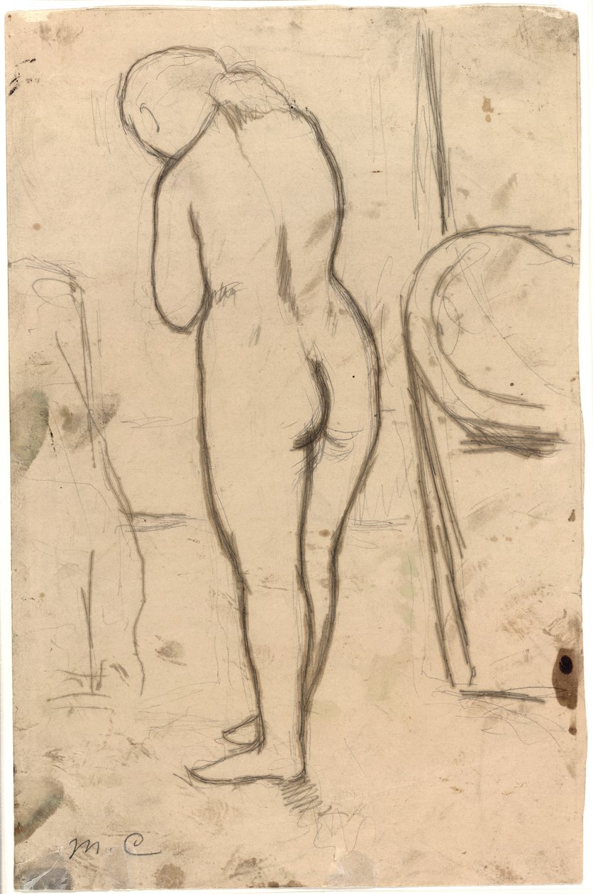 Rysunek do aktu stojącego, c.1879 autorstwa Mary Cassatt
