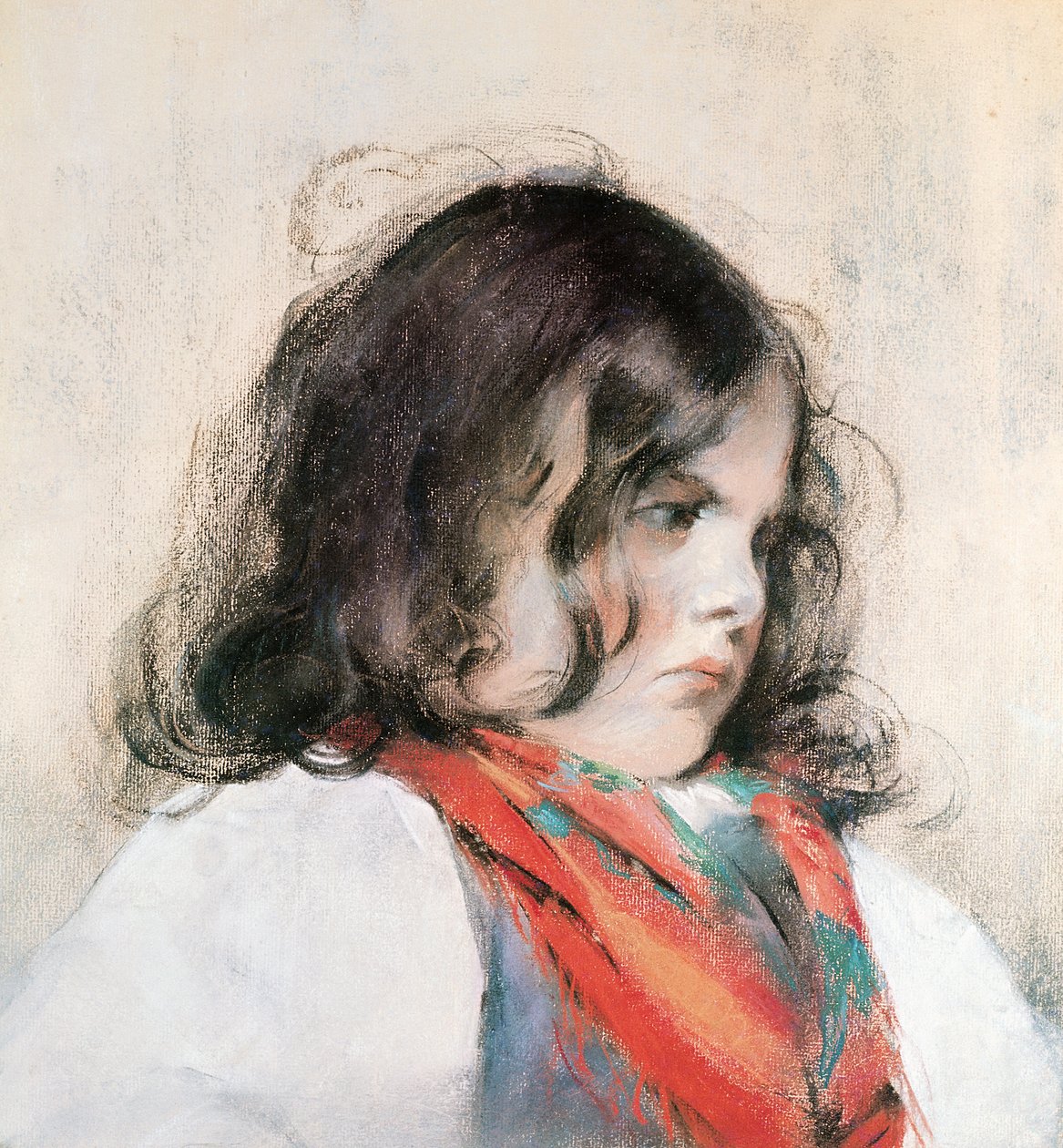Głowa Dziecka (pastel na papierze) autorstwa Mary Cassatt