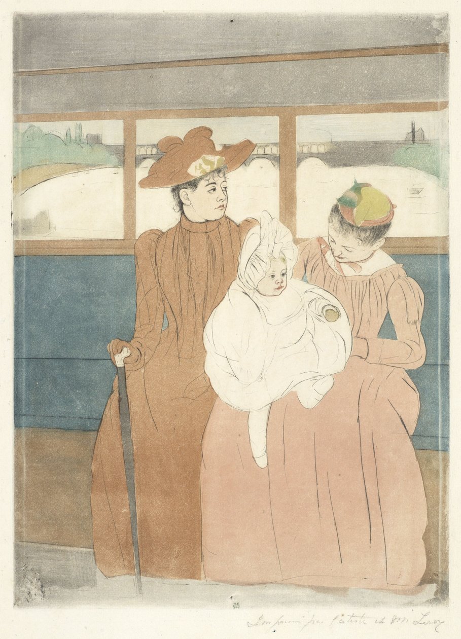 W pociągu typu omnibus autorstwa Mary Cassatt