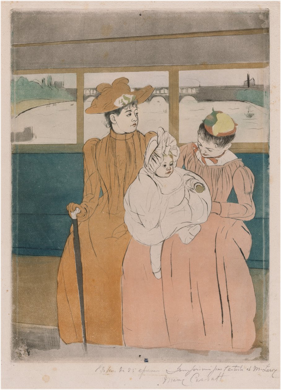 W pociągu typu omnibus autorstwa Mary Cassatt