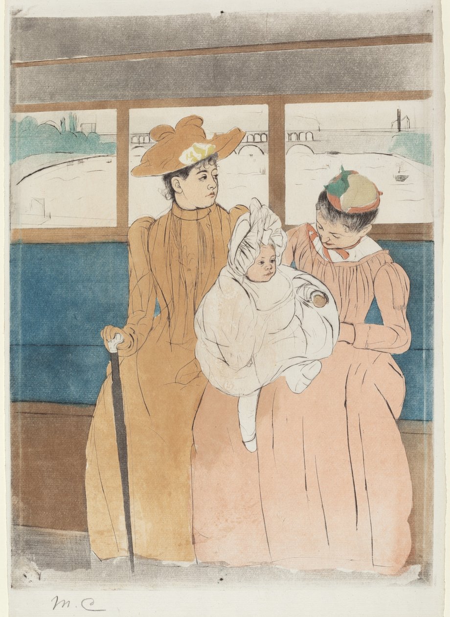 W Omnibusie, 1890-1891. autorstwa Mary Cassatt