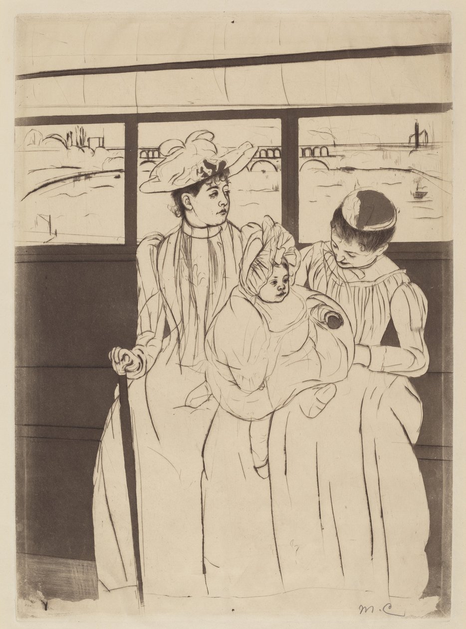 W Omnibusie, 1890-1891. autorstwa Mary Cassatt