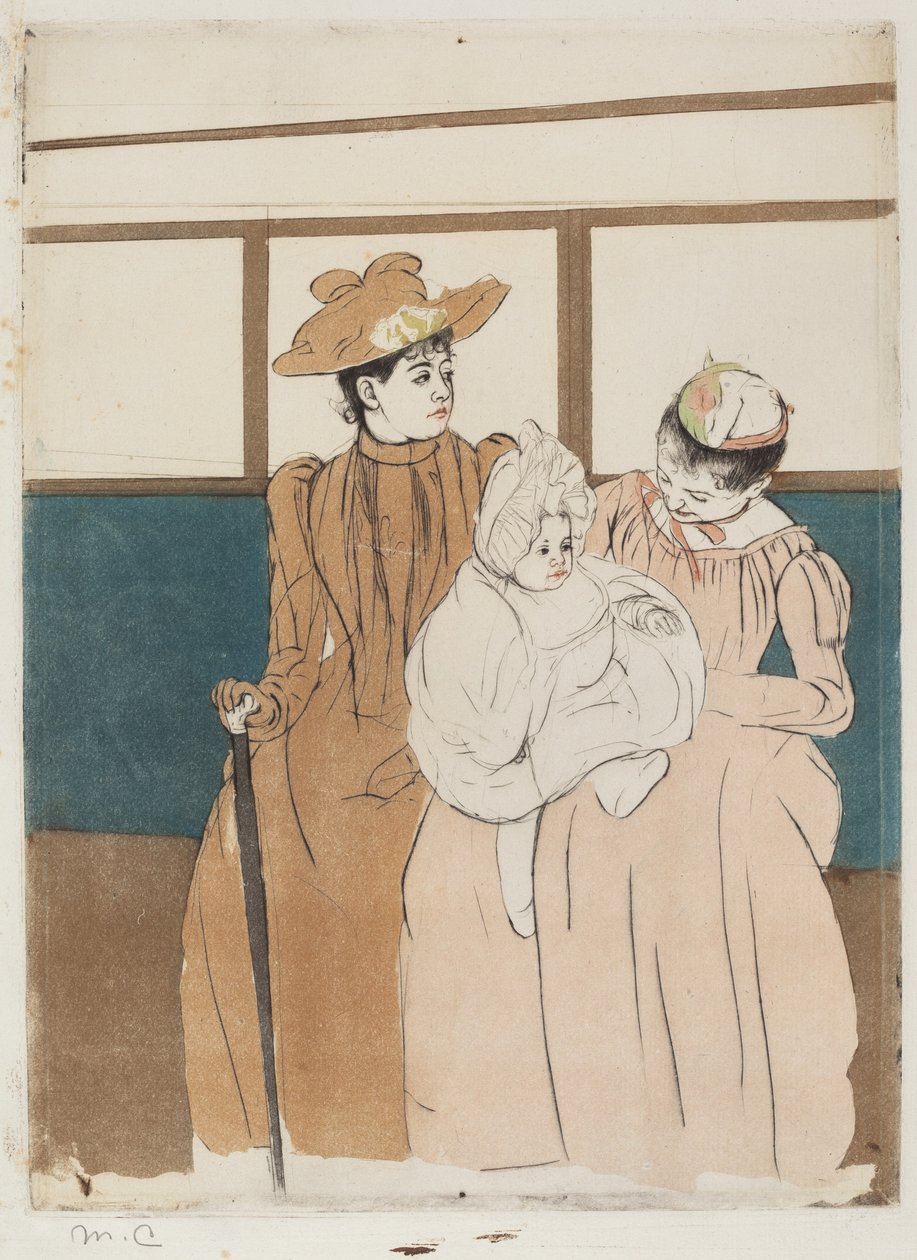 W Omnibusie, 1890-1891. autorstwa Mary Cassatt