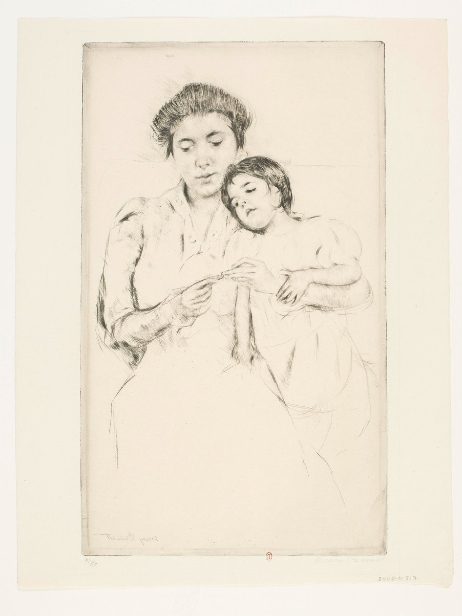 Lekcja szydełkowania autorstwa Mary Cassatt