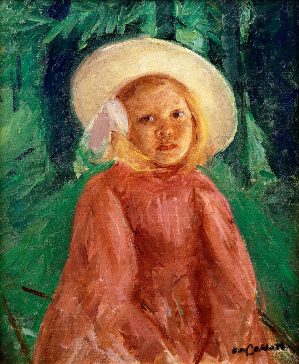 Mała dziewczynka w czerwonej porzeczkowej sukience, 1912 autorstwa Mary Cassatt