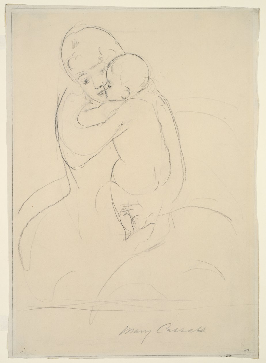 Matczyna pieszczota, 1921 autorstwa Mary Cassatt