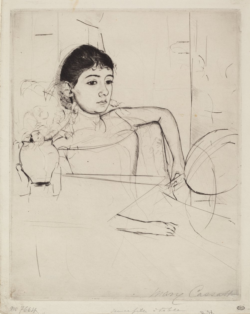Mimi jako brunetka, ok. 1889. autorstwa Mary Cassatt