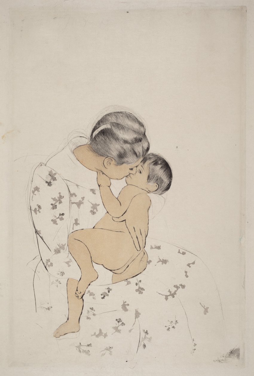 Pocałunek matki autorstwa Mary Cassatt