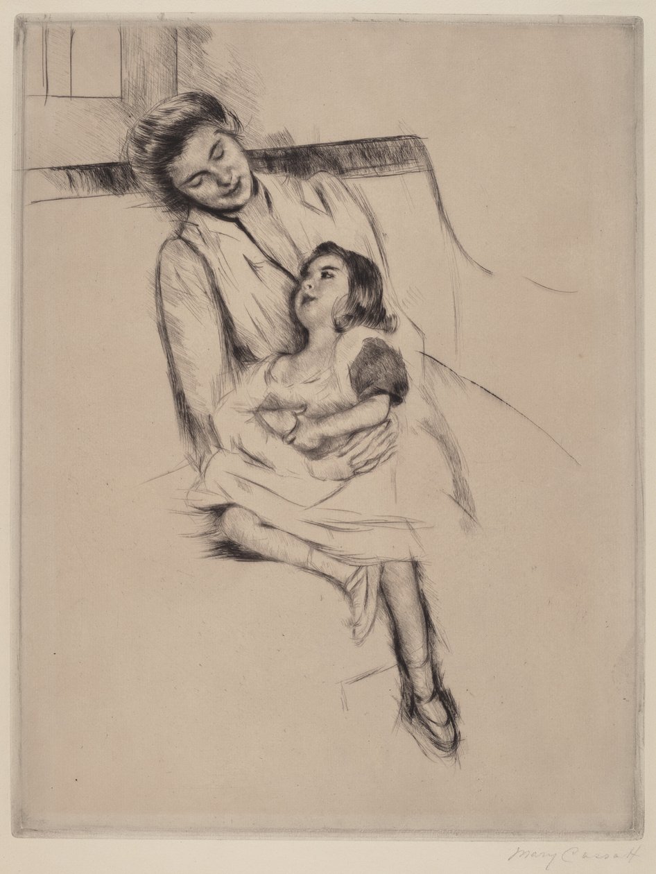 Reine i Margot siedzą na sofie nr 2, ok. 1930 r. 1902. autorstwa Mary Cassatt
