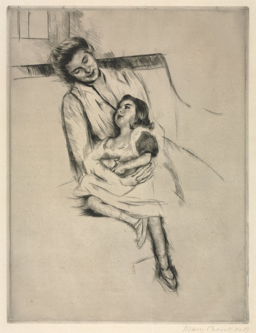 Reine i Margot siedzą na sofie, ok. 1930 r. 1902. autorstwa Mary Cassatt