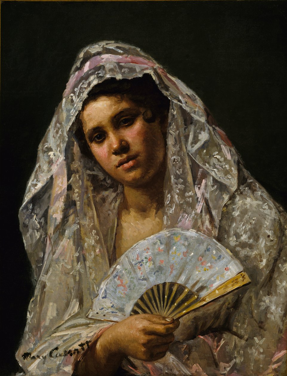 Hiszpańska tancerka w koronkowej mantylii, 1873. autorstwa Mary Cassatt