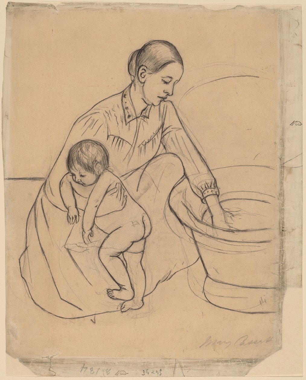 Łaźnia [recto], 1890-1891. autorstwa Mary Cassatt