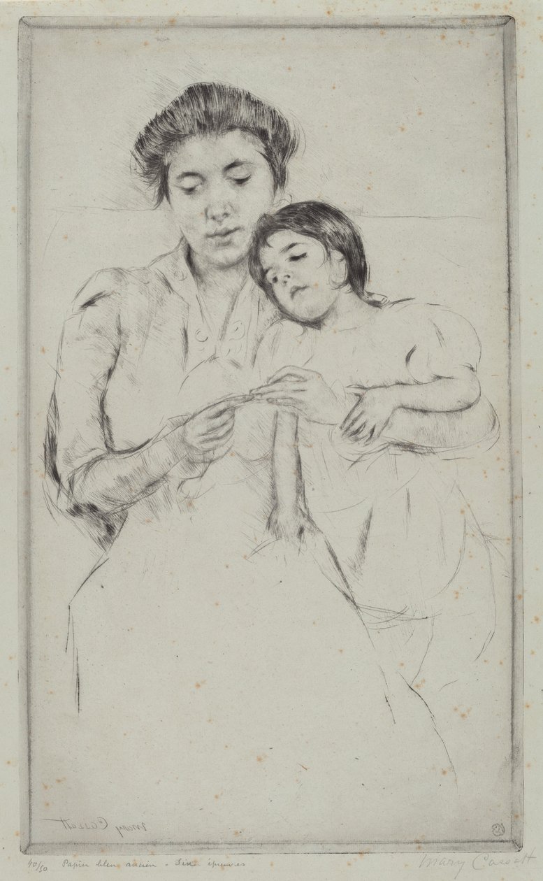 Lekcja szydełkowania autorstwa Mary Cassatt