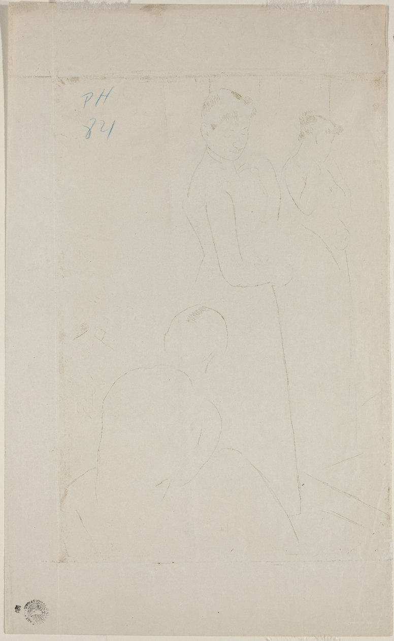 Oprawa [verso], 18901891. autorstwa Mary Cassatt