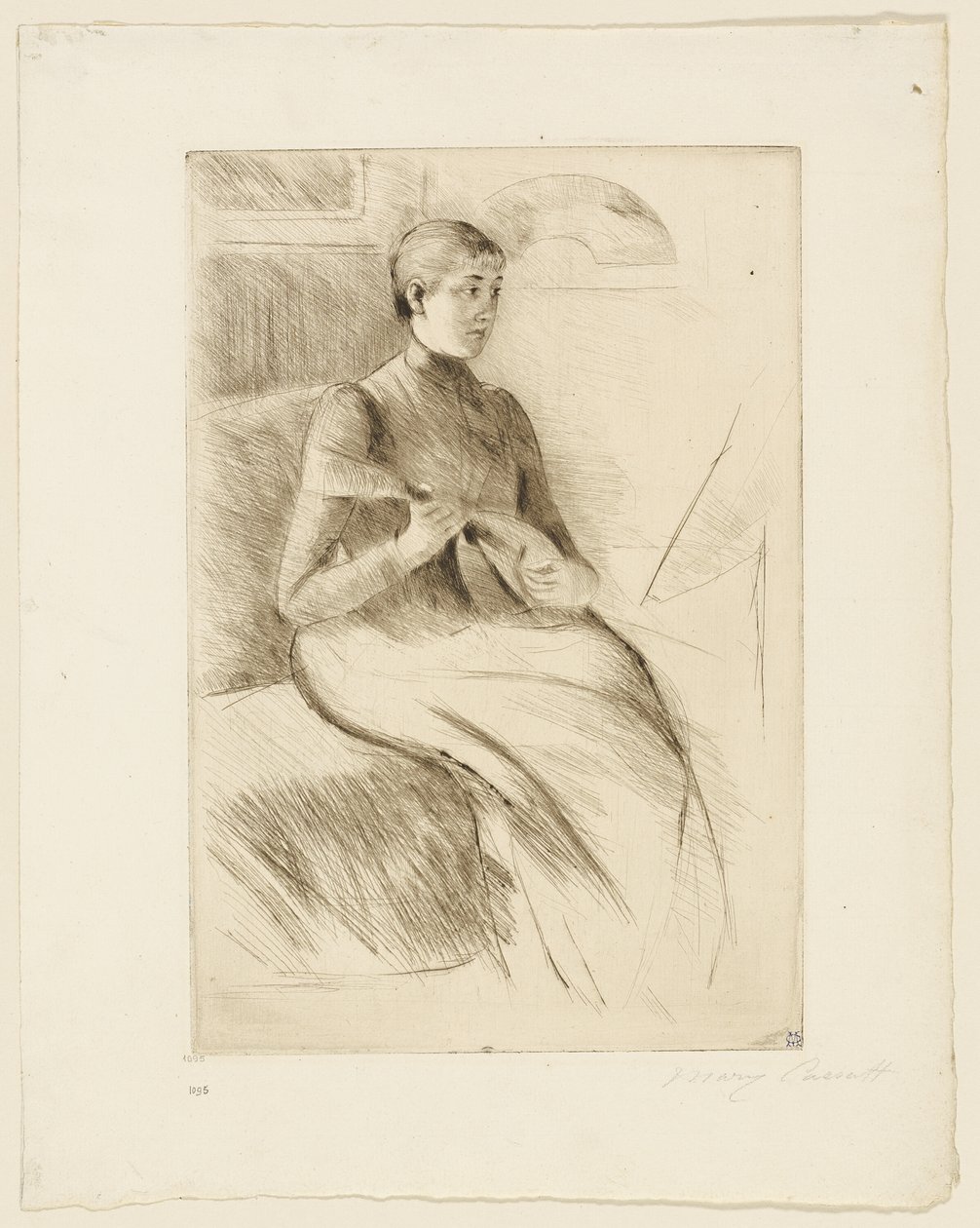 Grający na mandolinie autorstwa Mary Cassatt