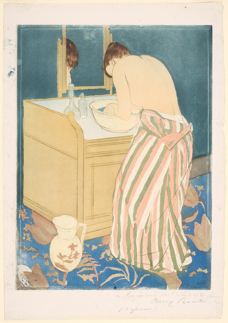 Kobieta kąpiąca się autorstwa Mary Cassatt