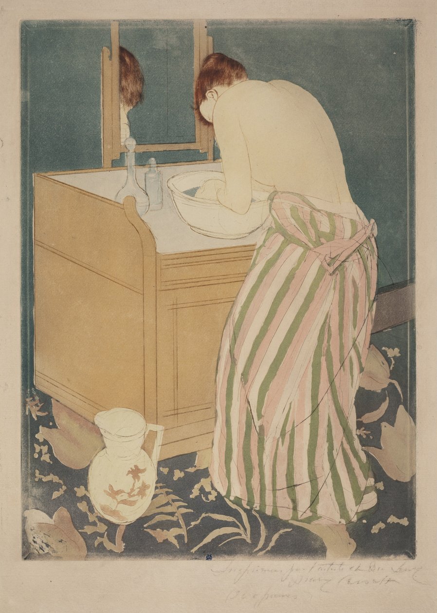 Kobieta kąpiąca się autorstwa Mary Cassatt