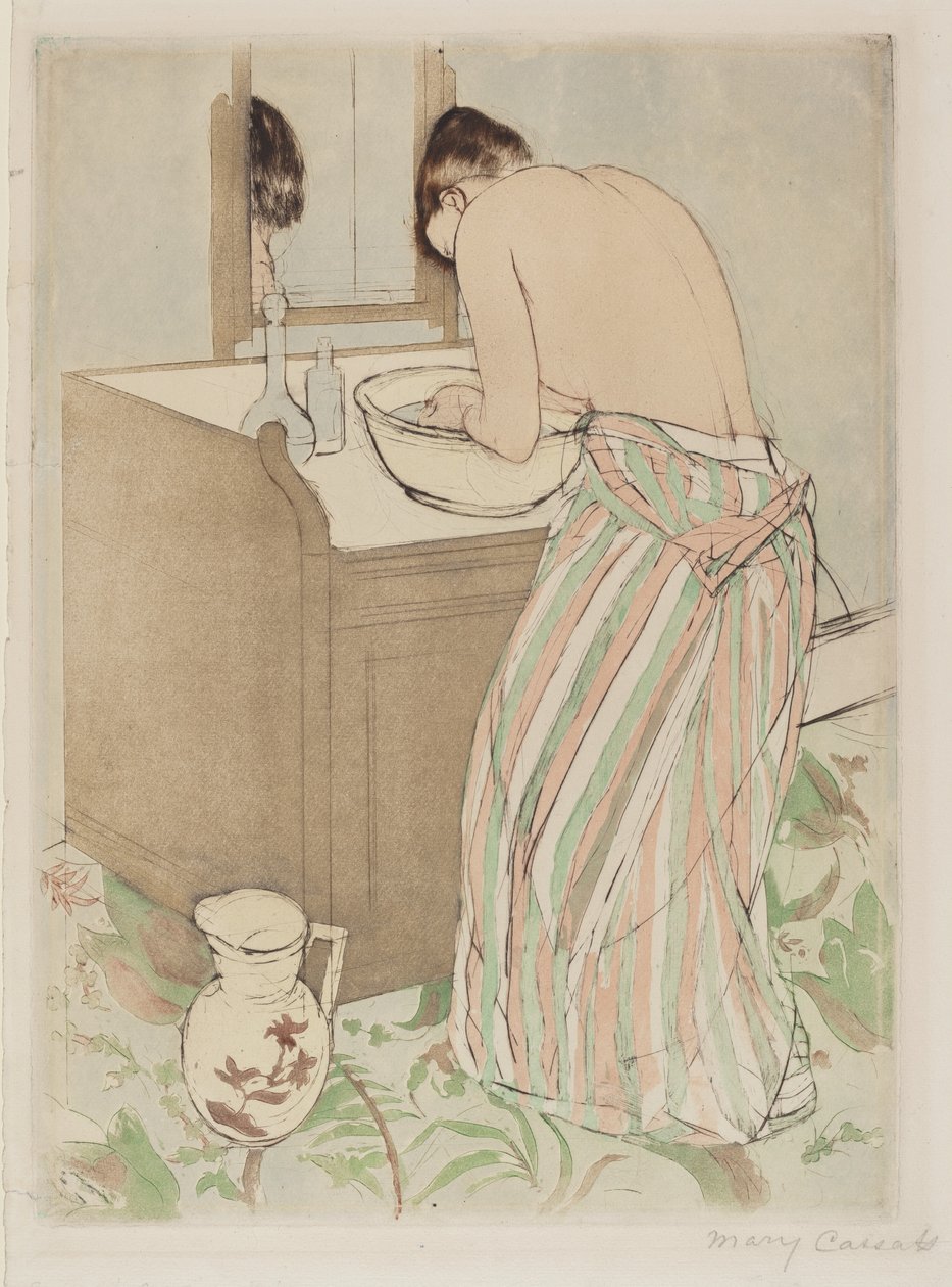 Kąpiąca się kobieta, 1890-1891. autorstwa Mary Cassatt