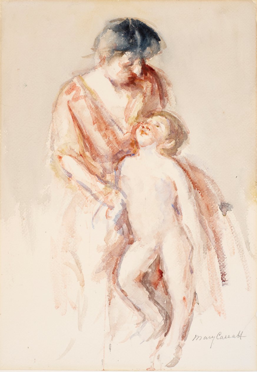 Kobieta z nagim chłopcem po lewej stronie autorstwa Mary Cassatt