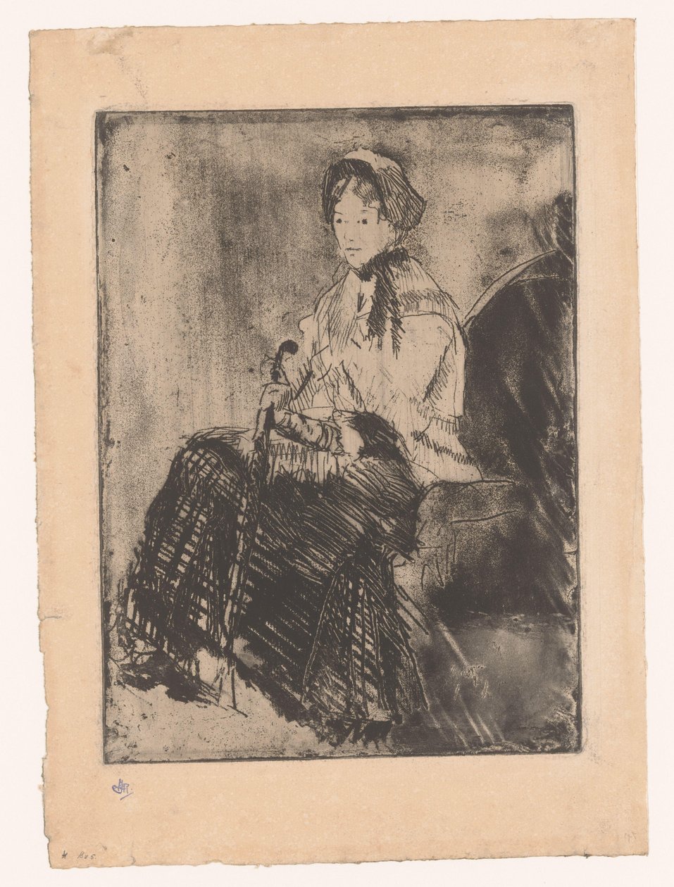 Siedząca kobieta z parasolem Parasol autorstwa Mary Cassatt