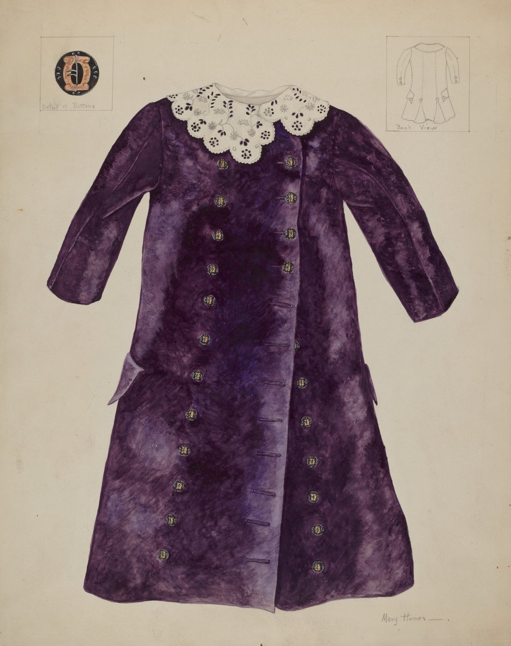 Płaszcz dziecięcy, ok. 1937. autorstwa Mary E Humes