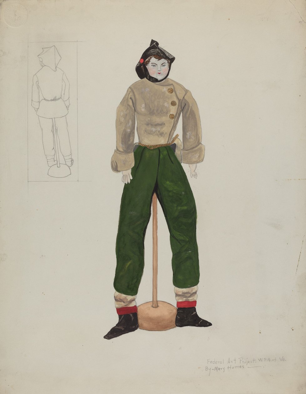 Lalka i kostium, ok. 1930 r. 1936. autorstwa Mary E Humes