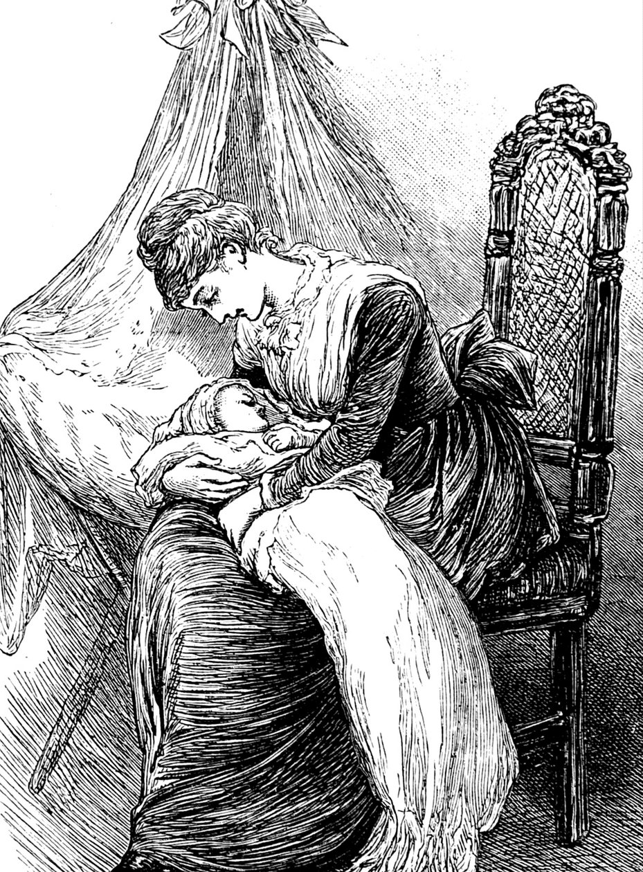 Młoda matka przytulająca swoje dziecko autorstwa Mary Ellen Edwards