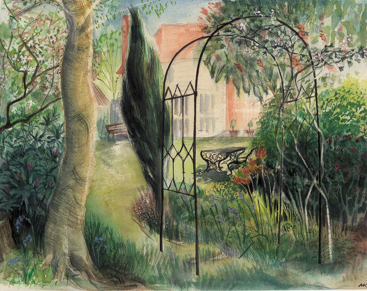 Ogród, Harrow, 2003 (akwarela) autorstwa Mary Kuper
