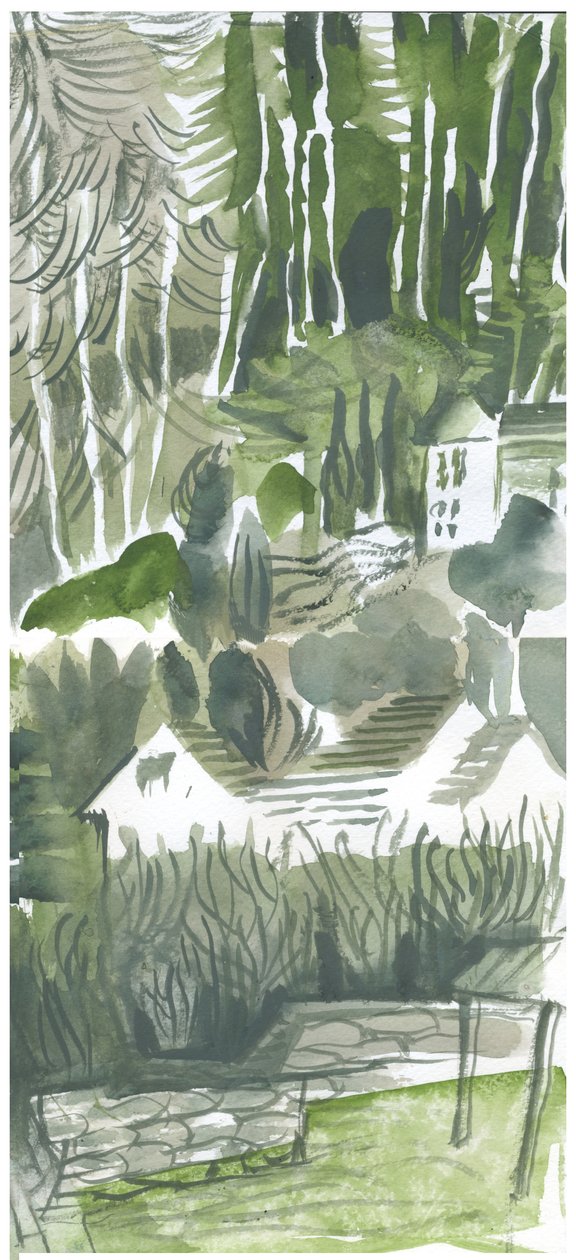 Dolina Somerset, 2019 (akwarela) autorstwa Mary Kuper