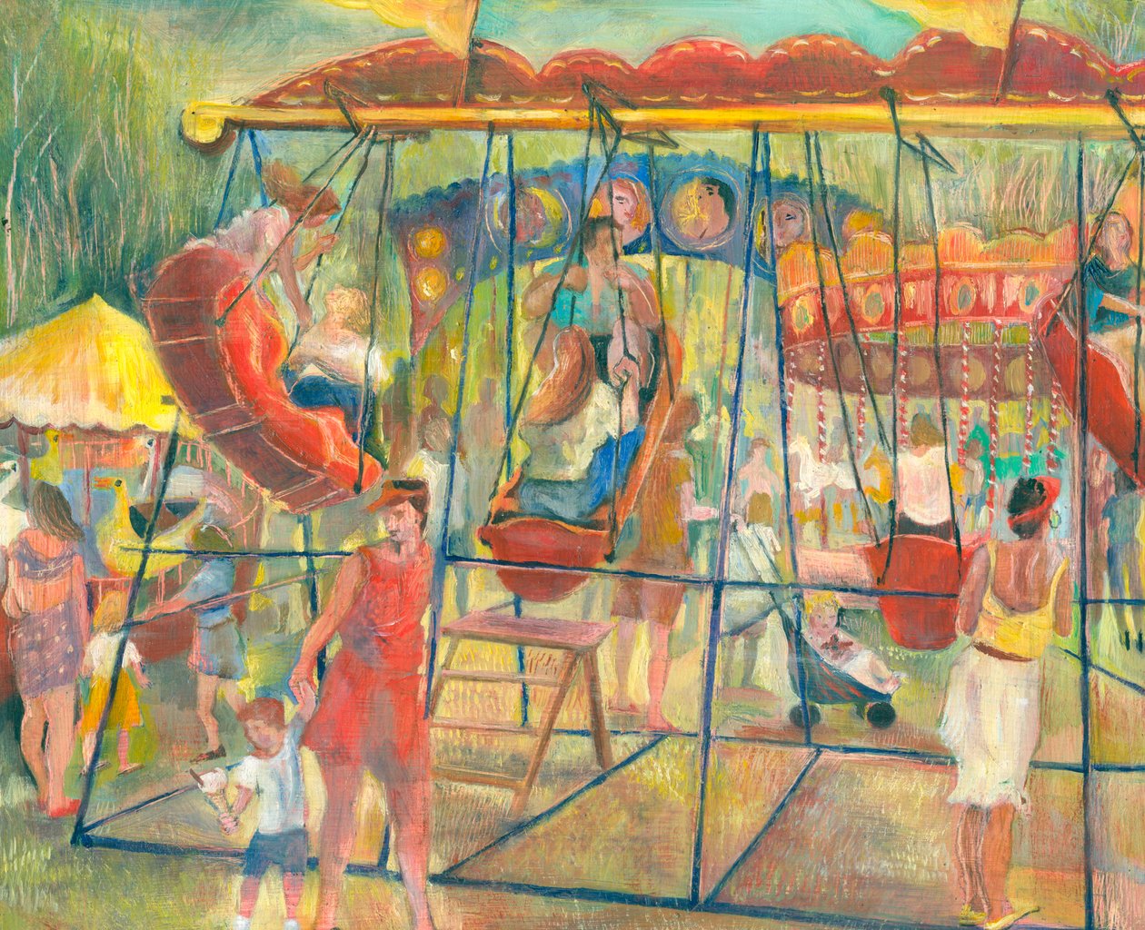 Huśtawki, 2006 (olej na pokładzie) autorstwa Mary Kuper