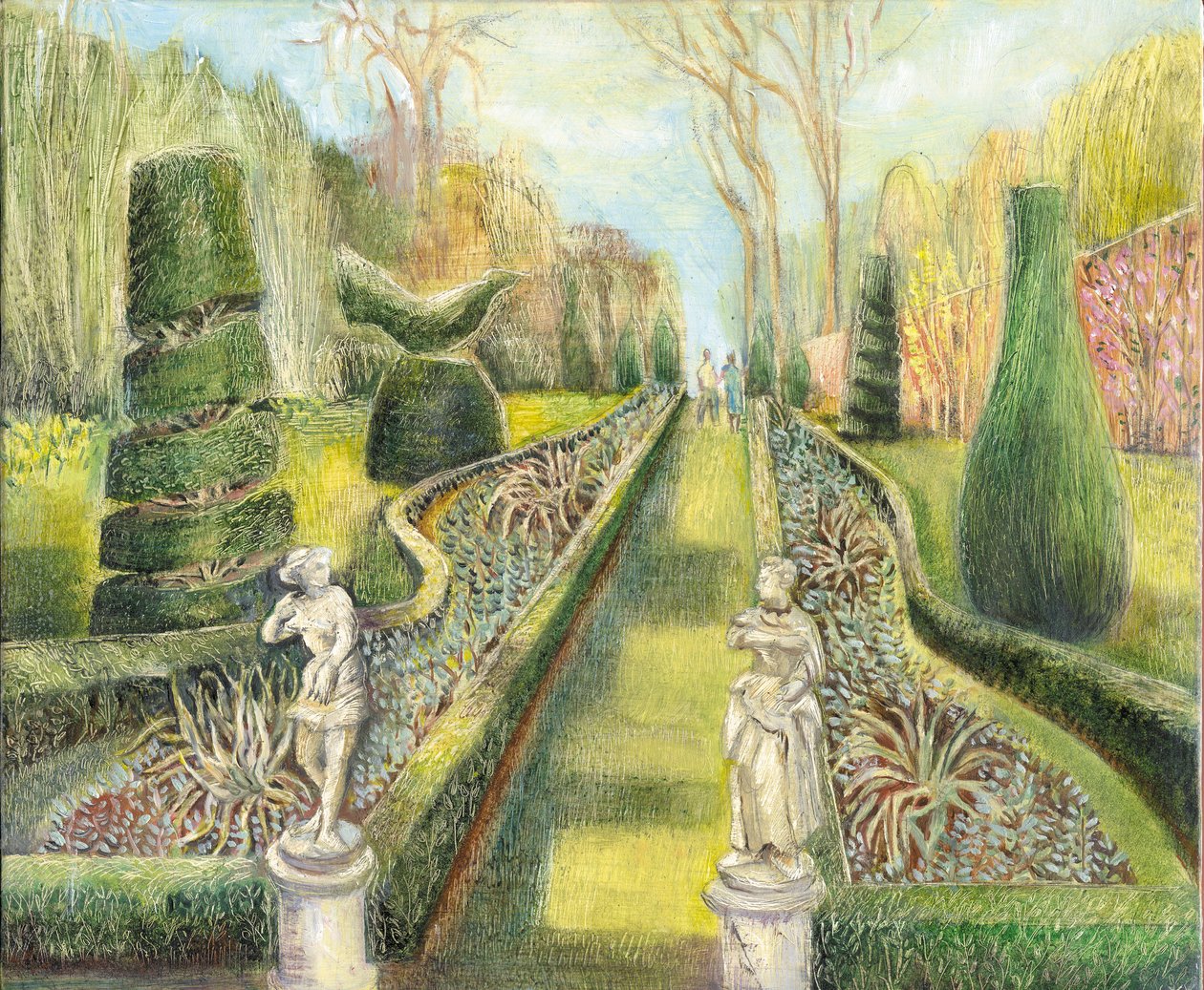 Длинный сад, Кливден, статуи, 2002 г., польск. autorstwa Mary Kuper