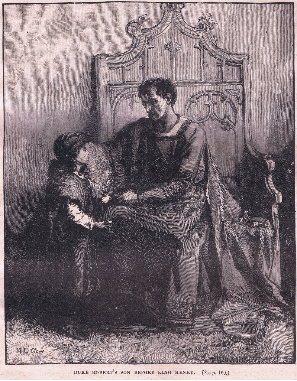 Syn księcia Roberta przed królem Henrykiem AD 1106 autorstwa Mary L. Gow