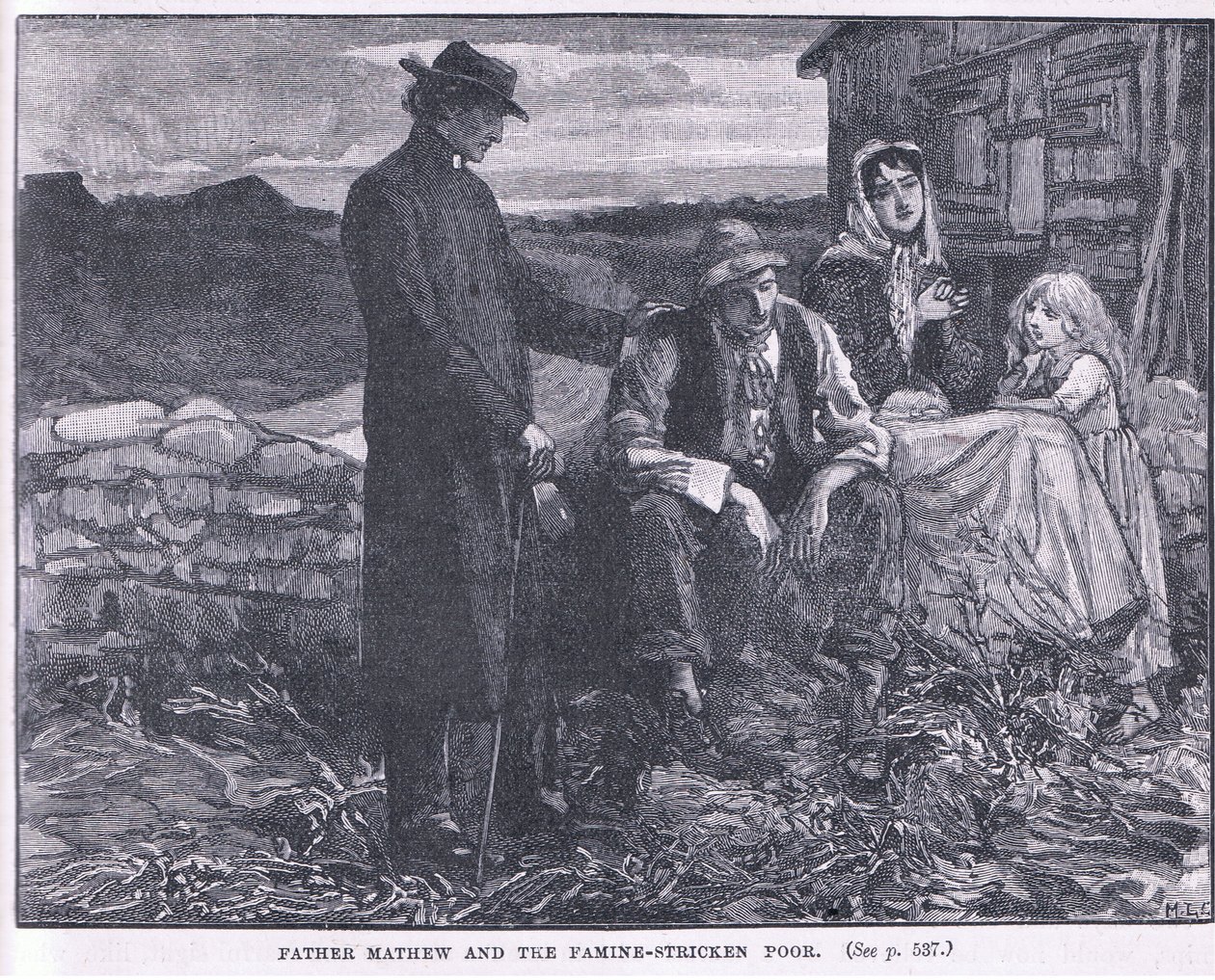 Ojciec Mateusz i ubodzy dotknięci głodem AD 1845 autorstwa Mary L. Gow