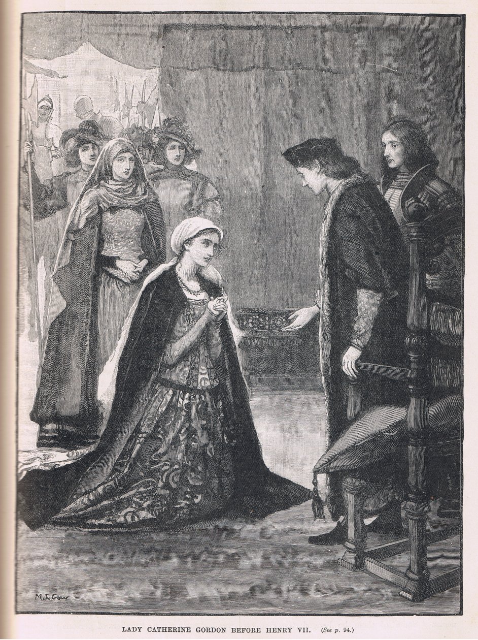 Lady Katarzyna Gordon przed Henrykiem VII 1497 autorstwa Mary L. Gow