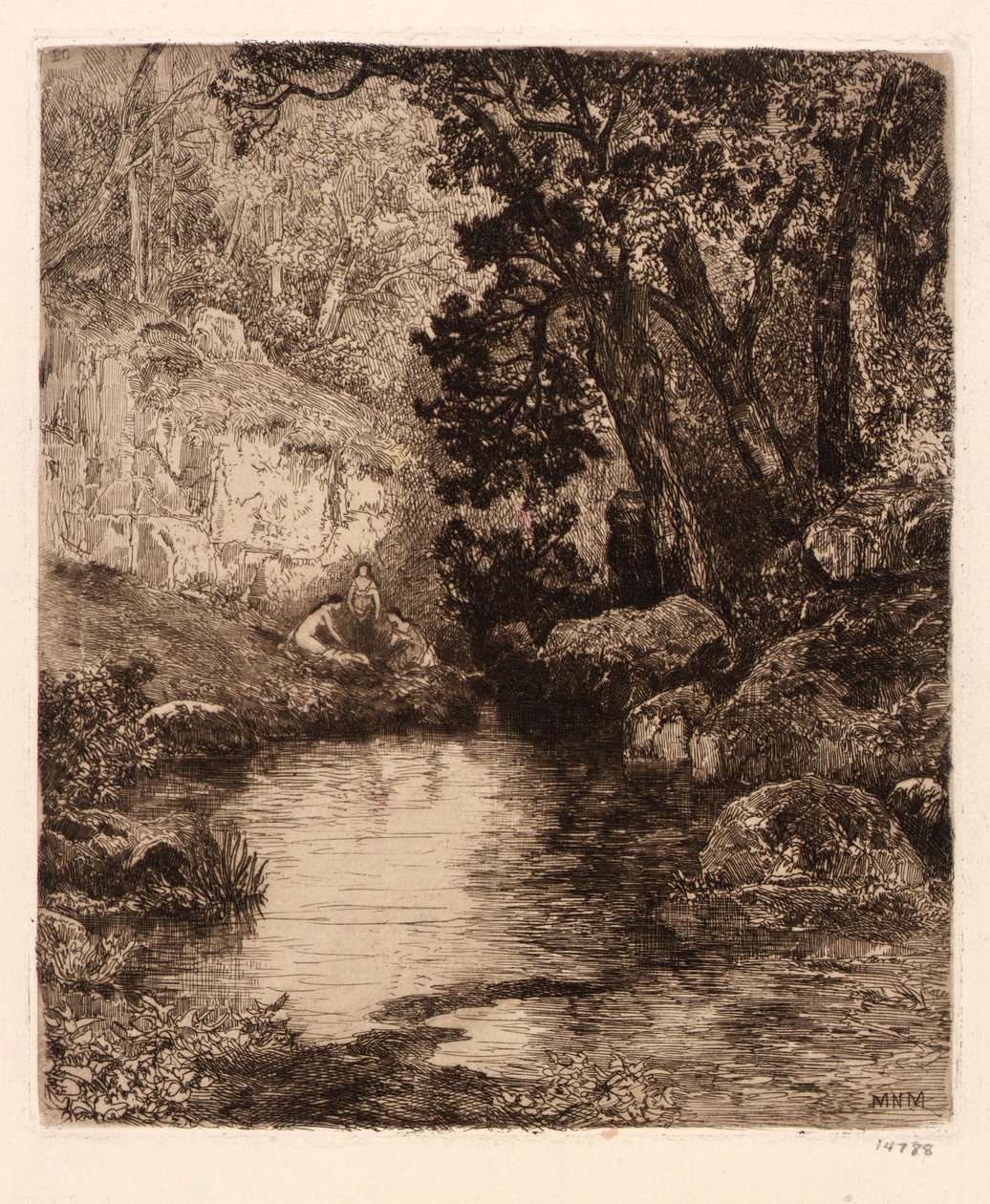 (Three Maidens at the River) autorstwa Mary Nimmo Moran