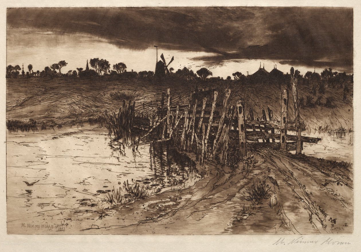 Tween the Gleamin and the Mirk, Kiedy Kye przychodzą Hame, 1883. autorstwa Mary Nimmo Moran