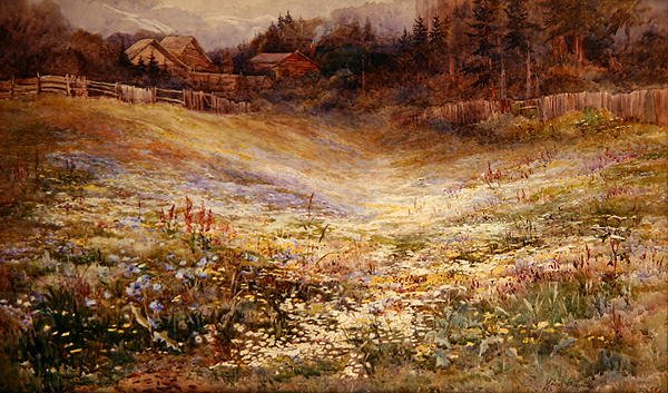 Łąka w Alpach (akwarela na papierze) autorstwa Mary Stevens