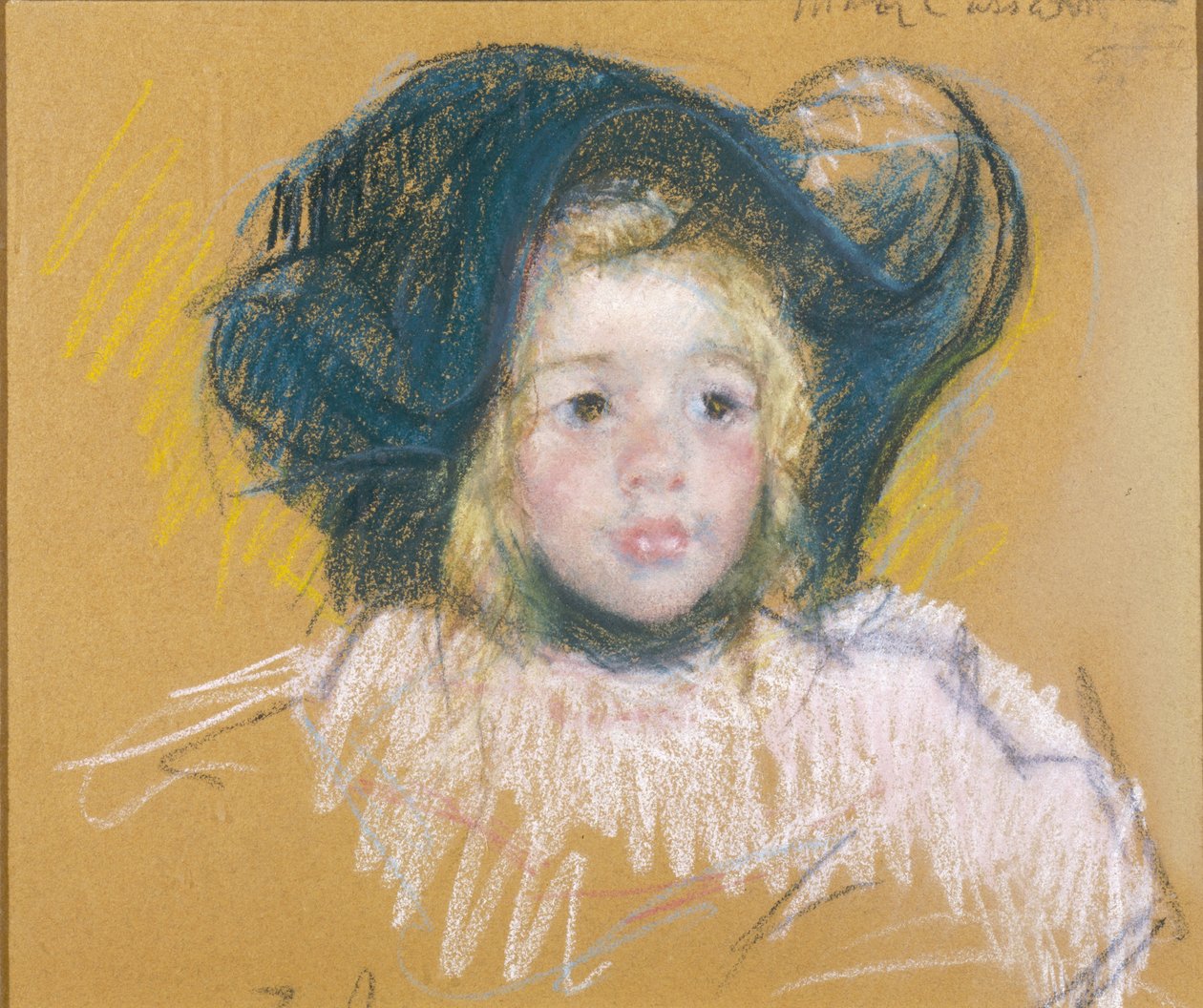 Mała dziewczynka w dużym kapeluszu, ok. 1904 (pastel na papierze) autorstwa Mary Stevenson Cassatt