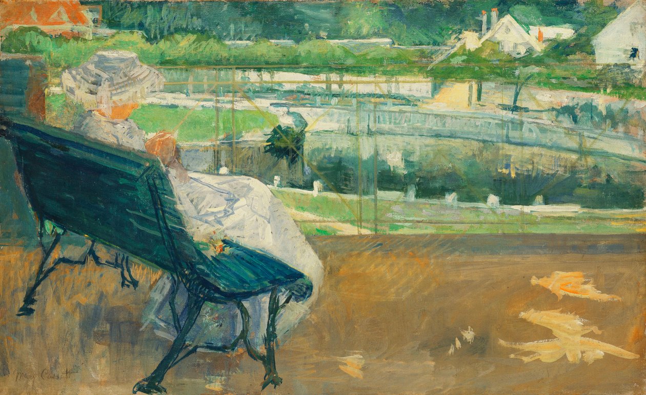 Lydia siedząca na ganku, szydełkowanie, ok. 1881 r. autorstwa Mary Cassatt