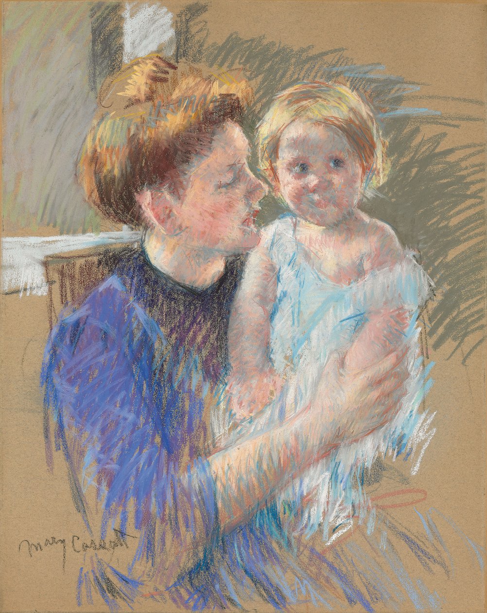 Matka w purpurze trzymająca dziecko, ok. 1914 autorstwa Mary Cassatt