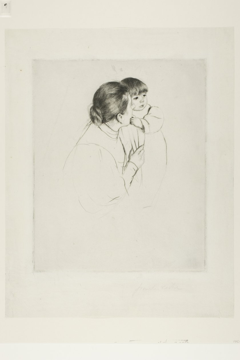 Chłopska matka z dzieckiem, ok. 1895 (suchoryt na papierze kość słoniowa) autorstwa Mary Stevenson Cassatt
