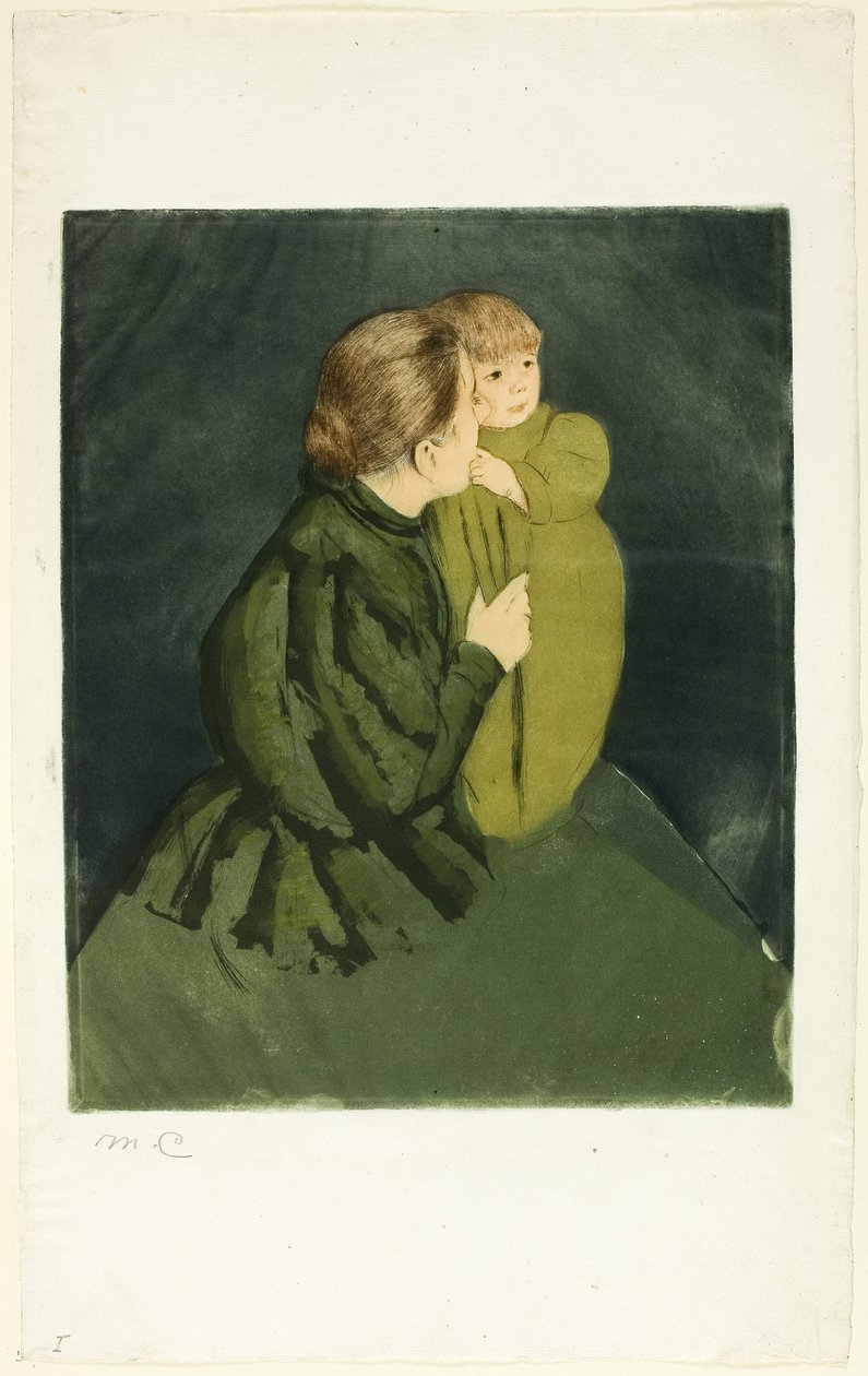 Chłopska matka z dzieckiem, ok. 1895 (akwaforta i akwatinta) autorstwa Mary Stevenson Cassatt