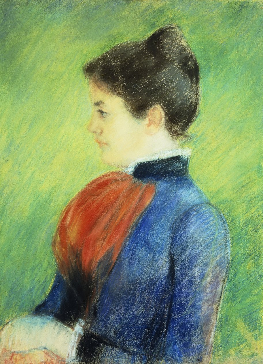 Profil kobiety noszącej żabot, autorstwa Mary Cassatt