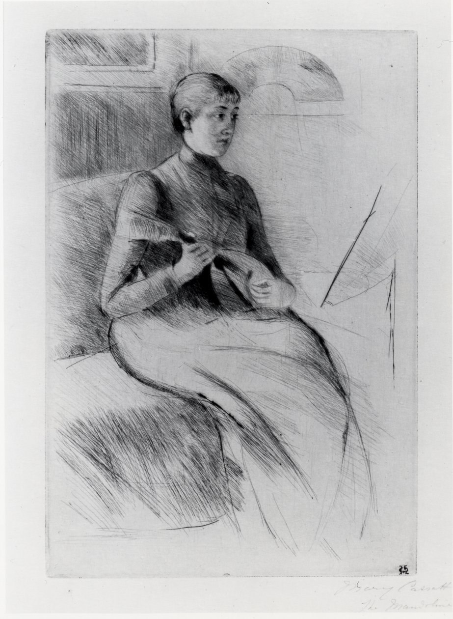 Grający na mandolinie autorstwa Mary Stevenson Cassatt