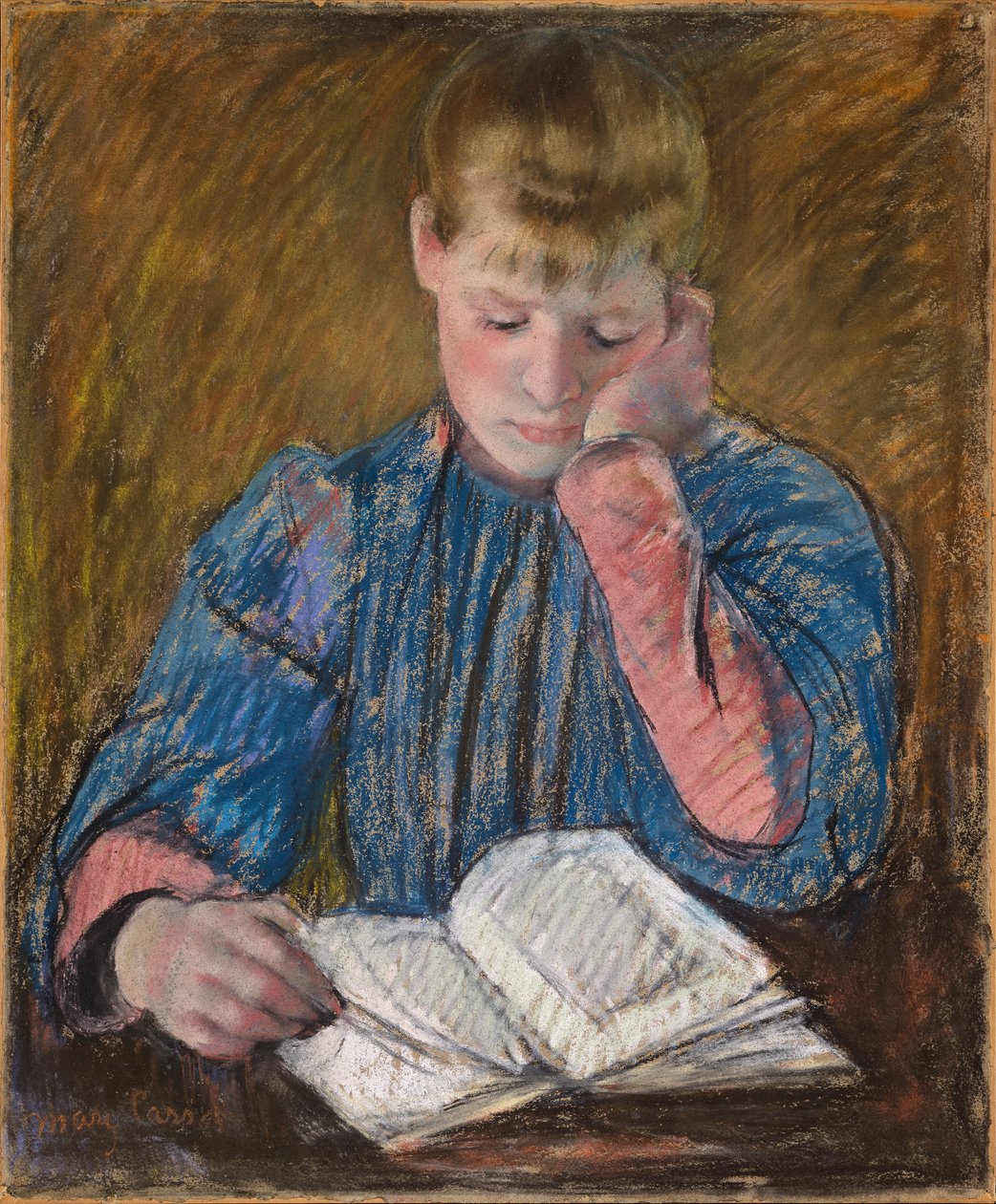 Młoda dziewczyna czytająca, ok. 1894 (pastel na papierze) autorstwa Mary Stevenson Cassatt